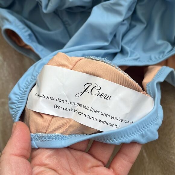 J Crew Swimsuit Size‎ 24 Ruched Square Neck One Piece Blue - Picture 6 of 7